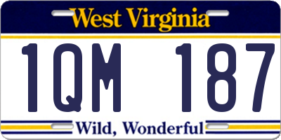 WV license plate 1QM187