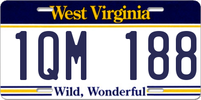 WV license plate 1QM188