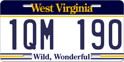 WV license plate 1QM190