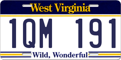 WV license plate 1QM191