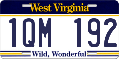 WV license plate 1QM192