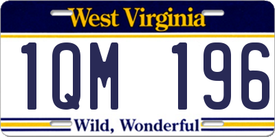 WV license plate 1QM196