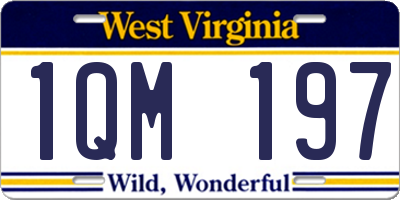 WV license plate 1QM197