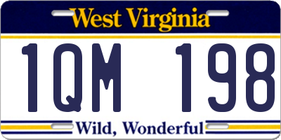 WV license plate 1QM198