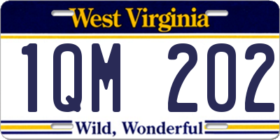 WV license plate 1QM202