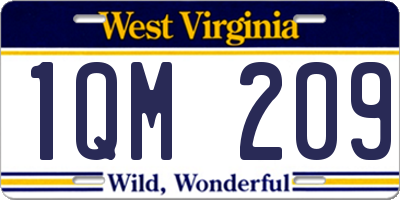 WV license plate 1QM209
