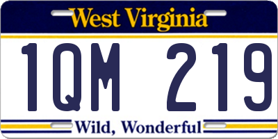 WV license plate 1QM219