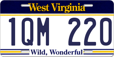 WV license plate 1QM220