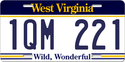 WV license plate 1QM221