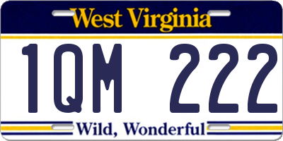 WV license plate 1QM222