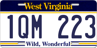 WV license plate 1QM223