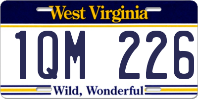 WV license plate 1QM226