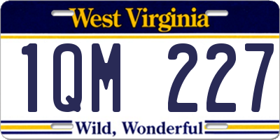 WV license plate 1QM227