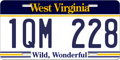 WV license plate 1QM228