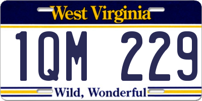 WV license plate 1QM229