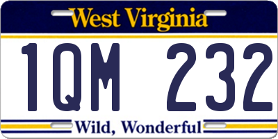 WV license plate 1QM232