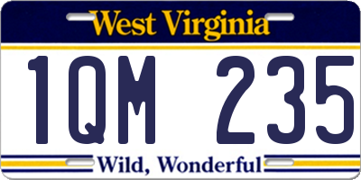 WV license plate 1QM235