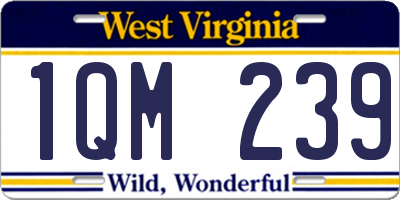 WV license plate 1QM239