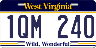 WV license plate 1QM240