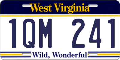 WV license plate 1QM241