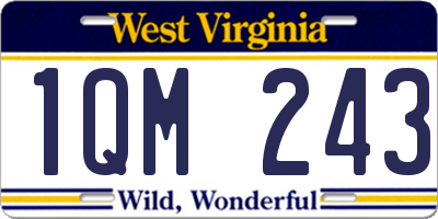 WV license plate 1QM243