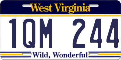 WV license plate 1QM244