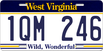 WV license plate 1QM246