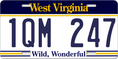 WV license plate 1QM247