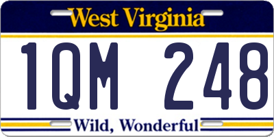 WV license plate 1QM248