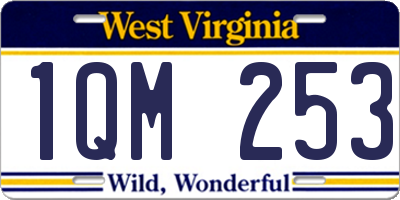 WV license plate 1QM253
