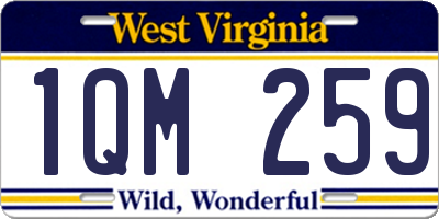 WV license plate 1QM259