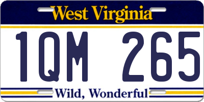 WV license plate 1QM265
