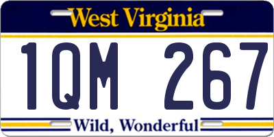 WV license plate 1QM267