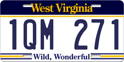 WV license plate 1QM271