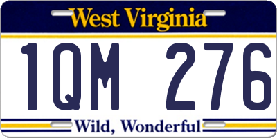 WV license plate 1QM276