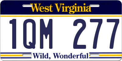WV license plate 1QM277