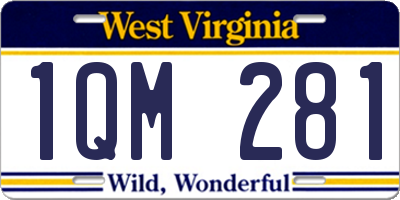WV license plate 1QM281