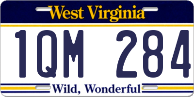 WV license plate 1QM284