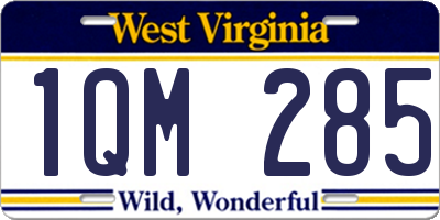 WV license plate 1QM285