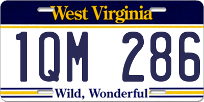 WV license plate 1QM286