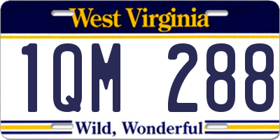 WV license plate 1QM288
