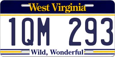WV license plate 1QM293