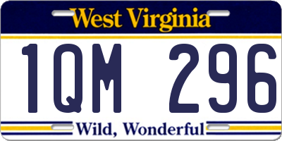 WV license plate 1QM296