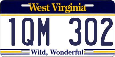 WV license plate 1QM302