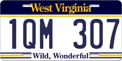 WV license plate 1QM307