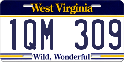 WV license plate 1QM309