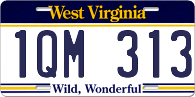WV license plate 1QM313