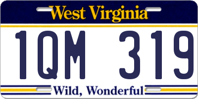 WV license plate 1QM319