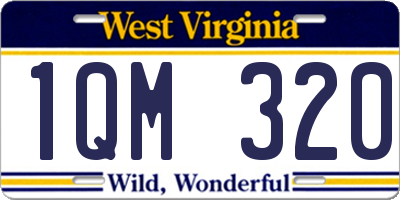 WV license plate 1QM320