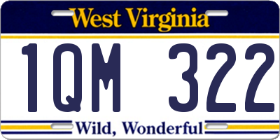 WV license plate 1QM322